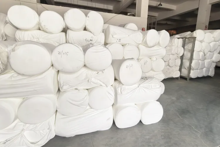 Grey Fabric Storage Greige fabric roll storage area, batch traceable stock for polyester interlock fabric